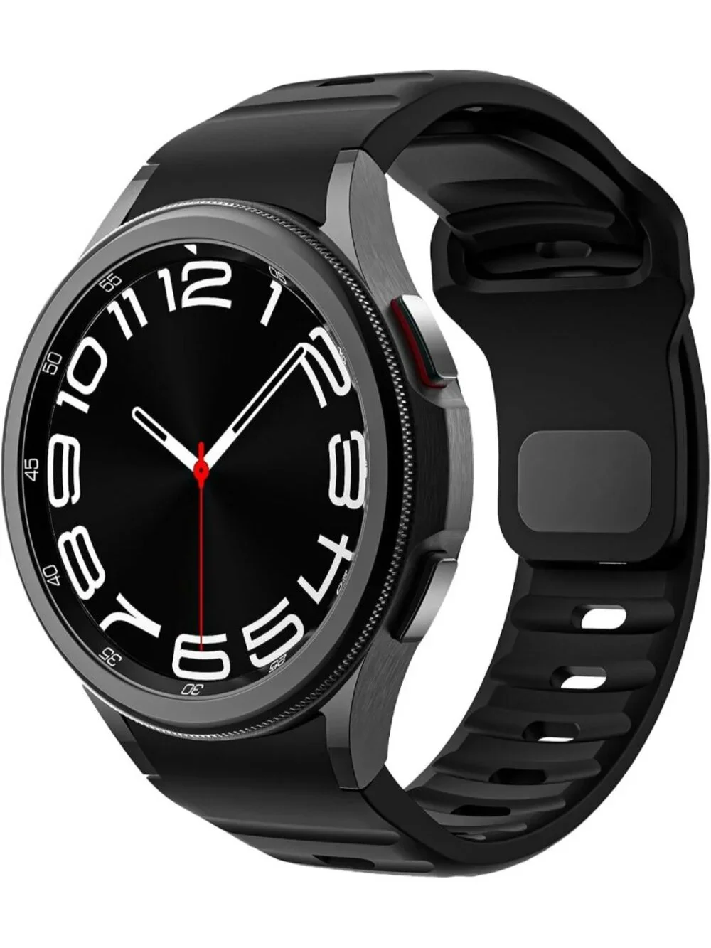 Men's Black Analog Sport Strap Silicone Replacement Samsung Galaxy Classic Watch